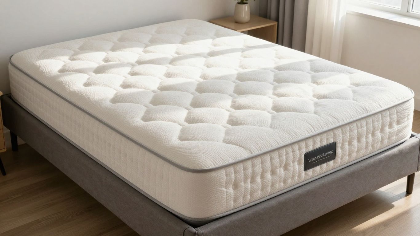 Custom mattress on a bed with sunlight