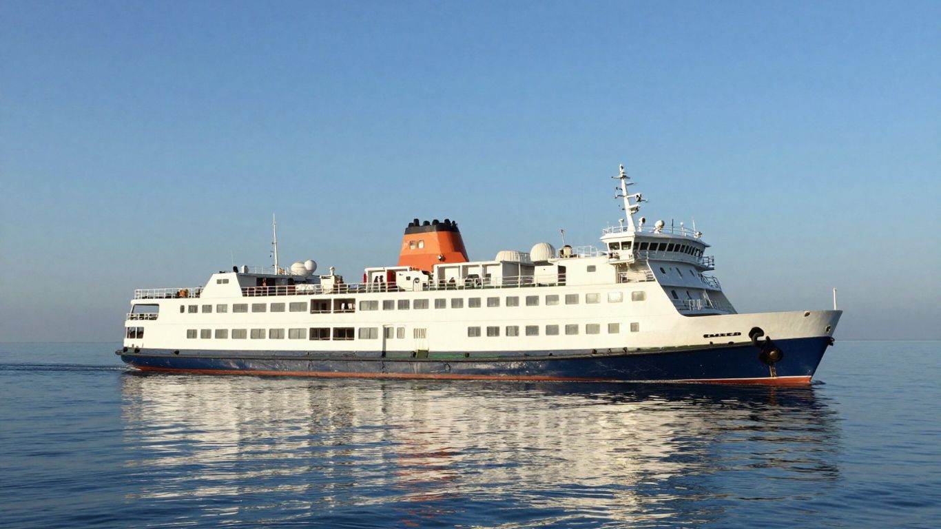 Ferry sailing across the sea between Newhaven and Dieppe.