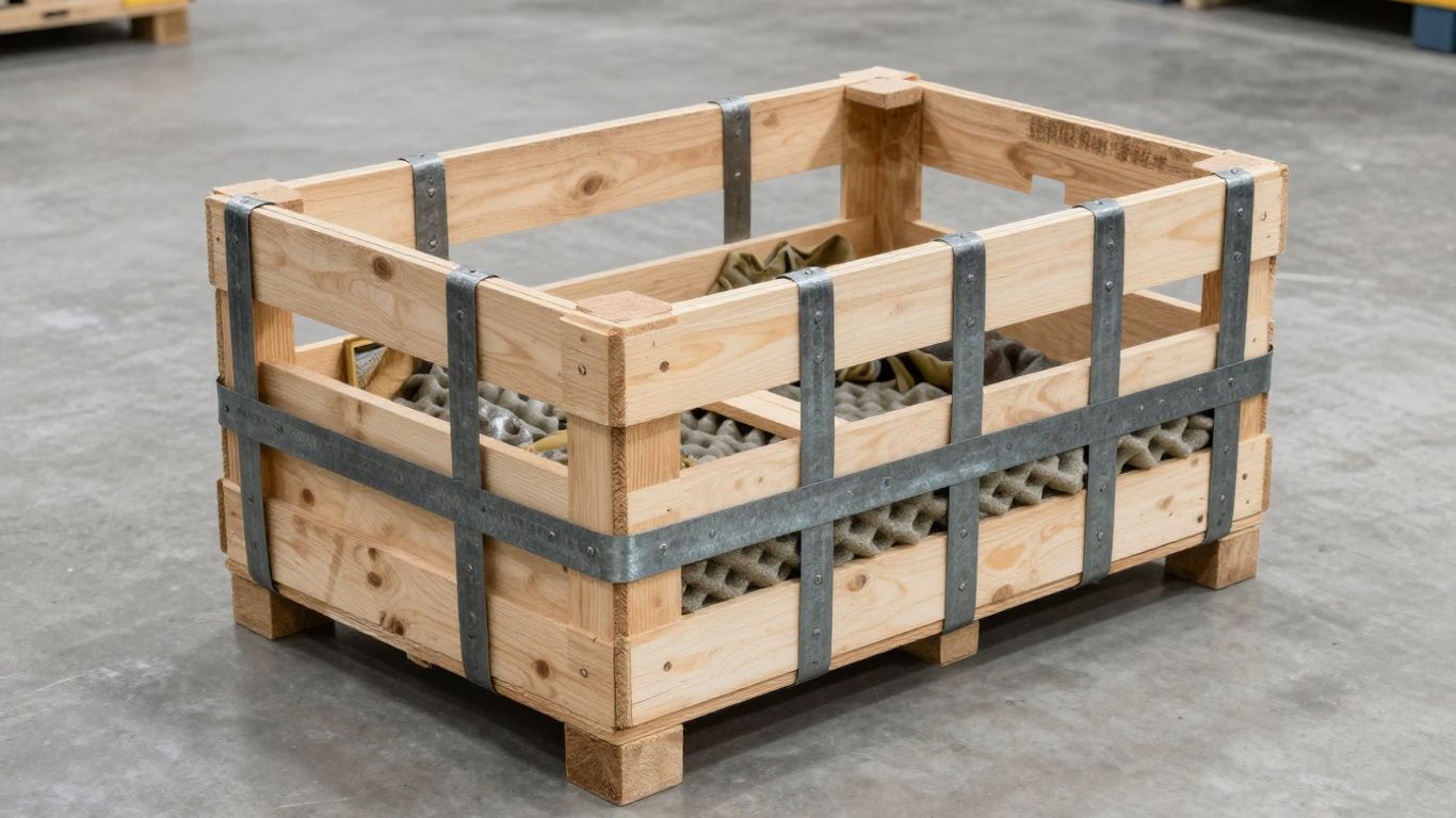 Wooden crate for engine transport