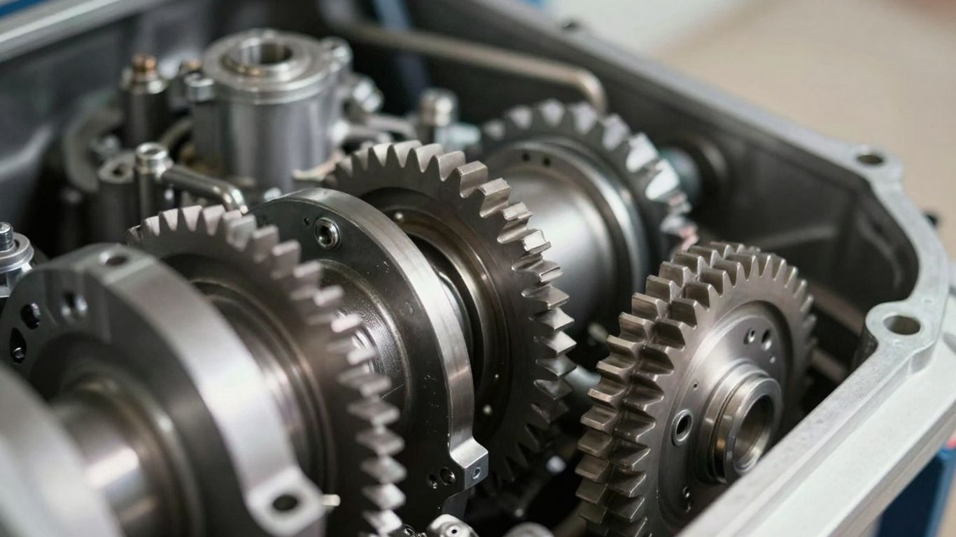 Volkswagen transmission assembly close-up