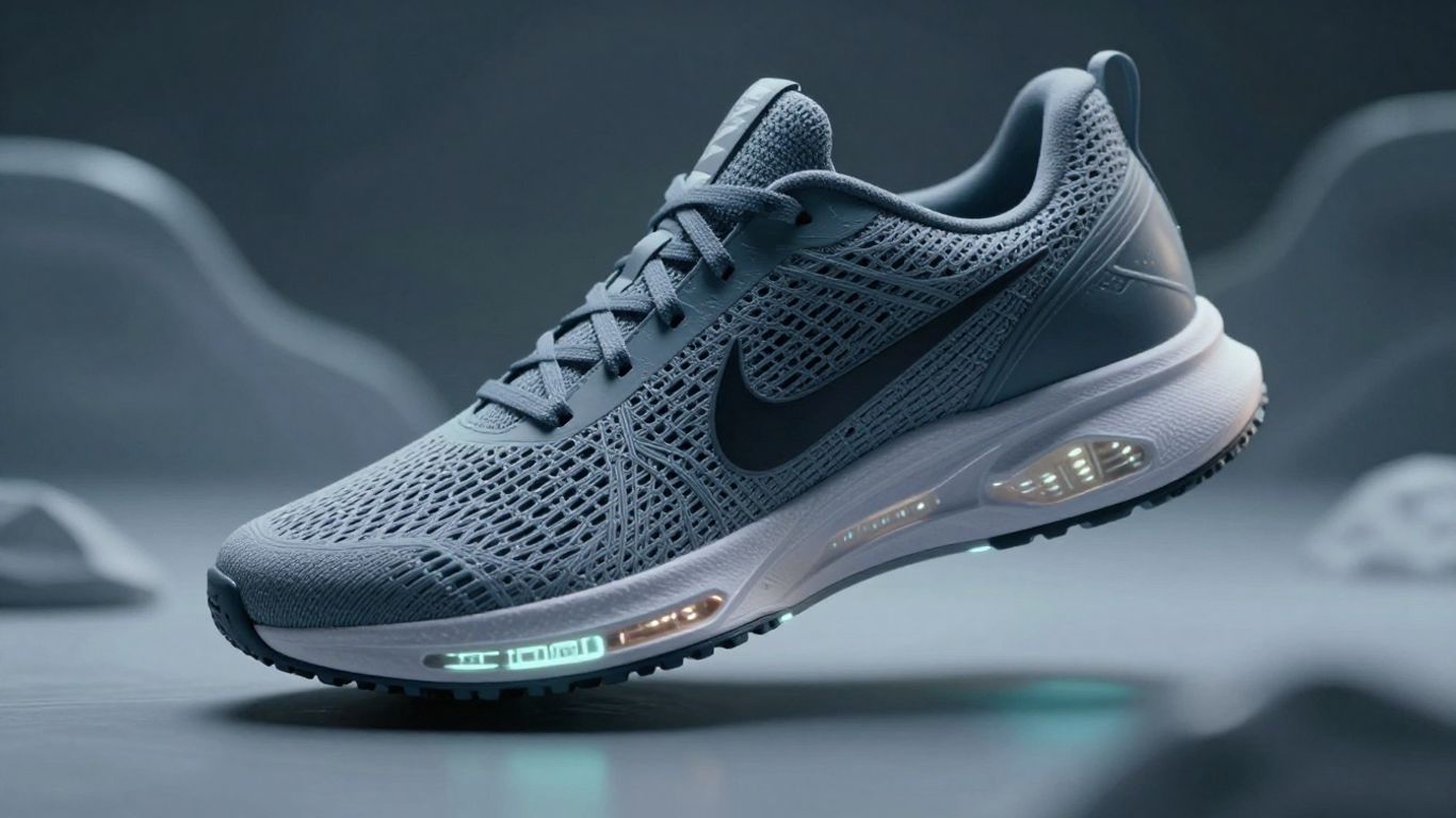 Nike shoe with advanced materials and circuitry.