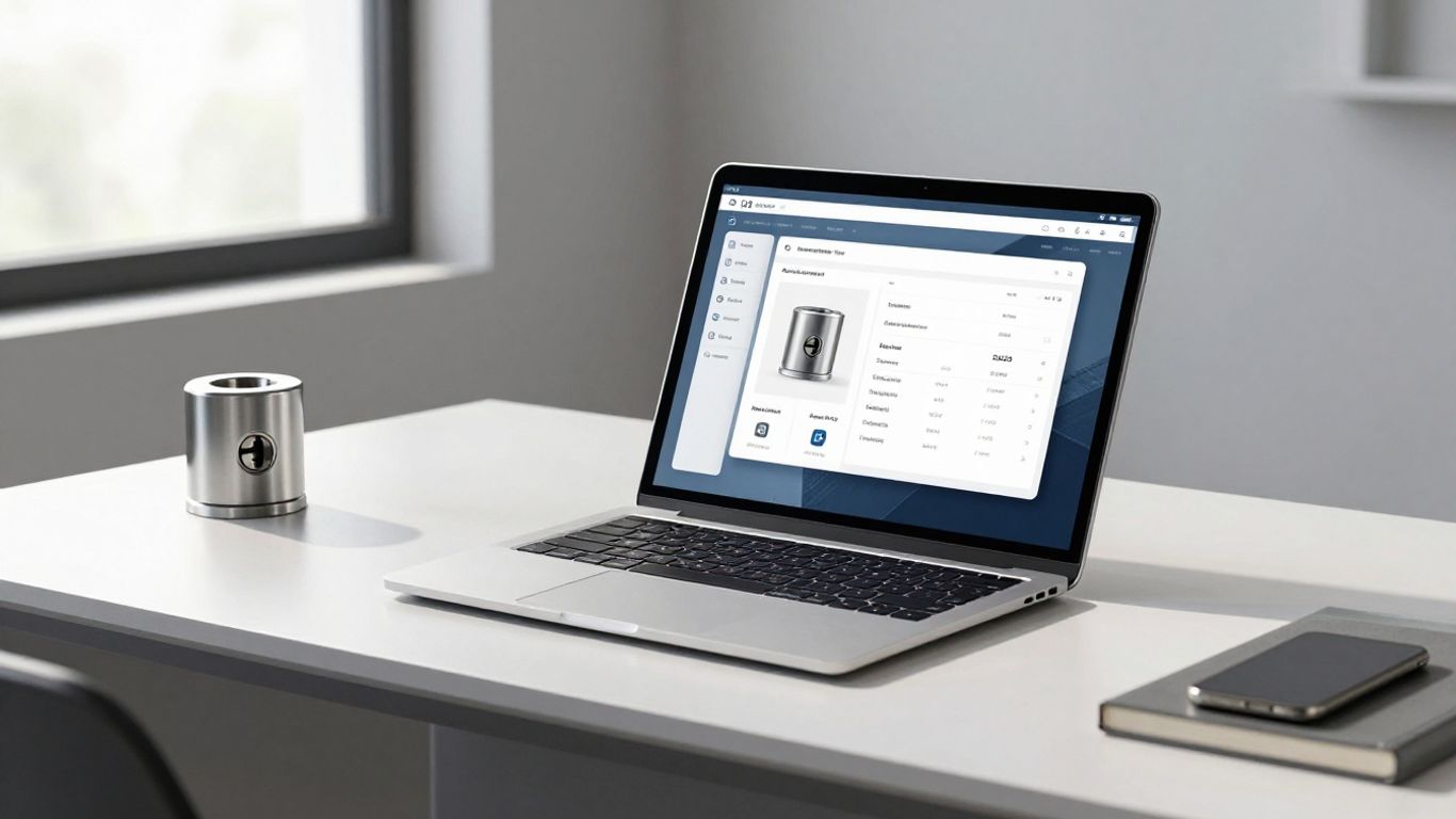 Locksmith using software on a tablet.
