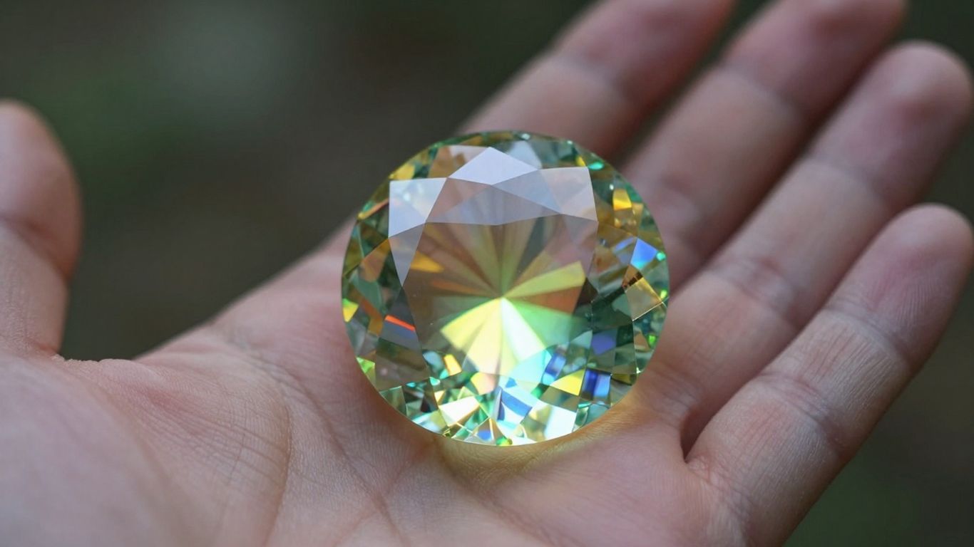 Glowing multifaceted gem symbolizing partner value score.