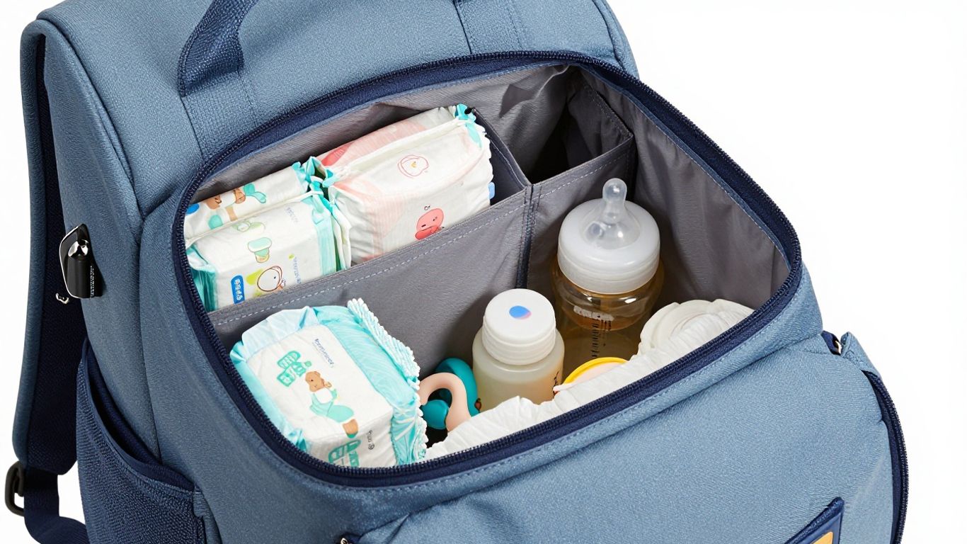 Extra large diaper bag backpack for twins, packed and ready.