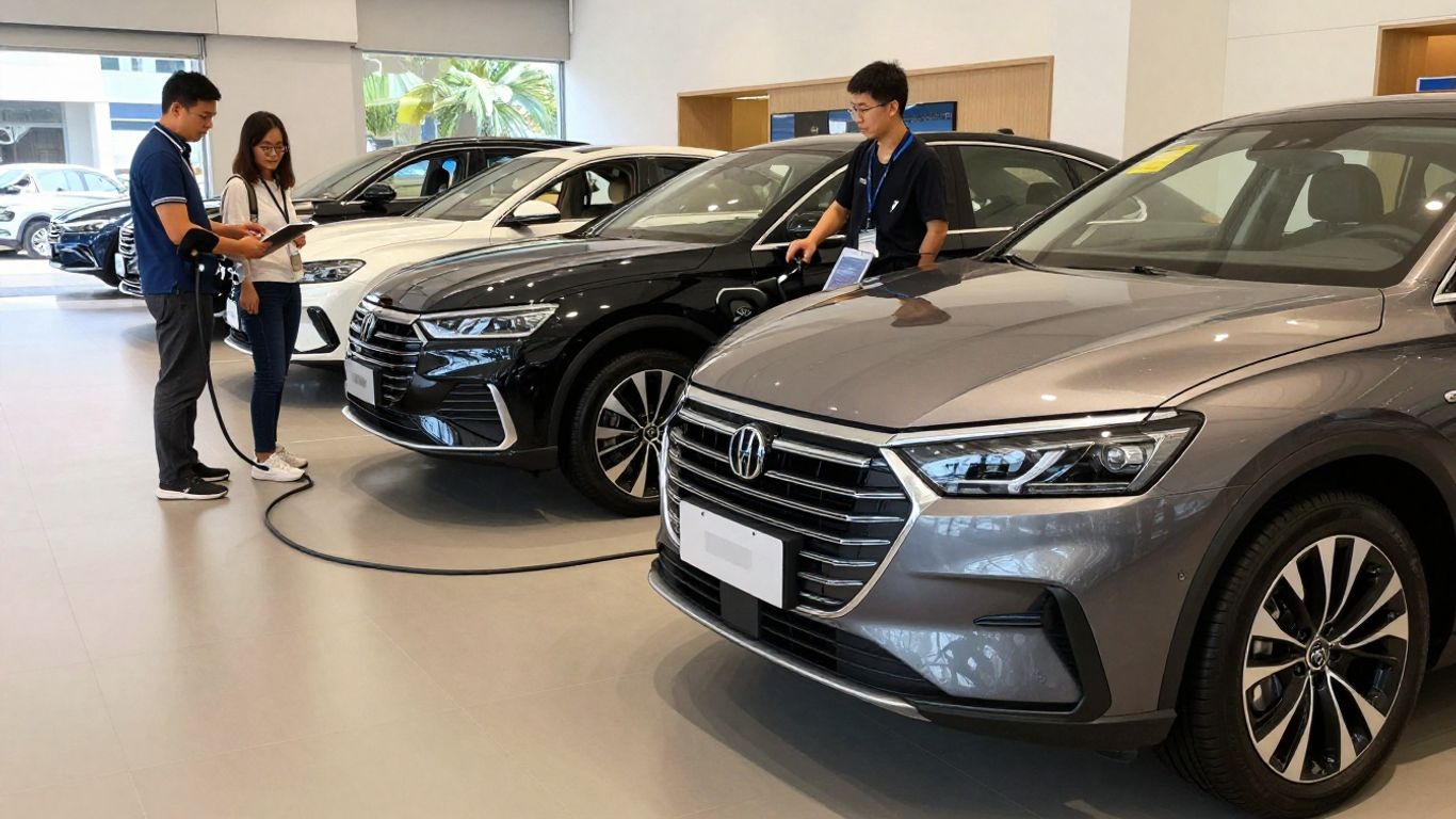 Plug-in-Hybrid beim Händler in Schweizer Auslieferungshalle