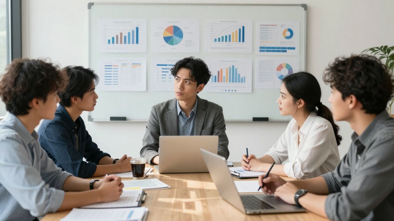 Equipo colaborando en la gestión de proyectos.