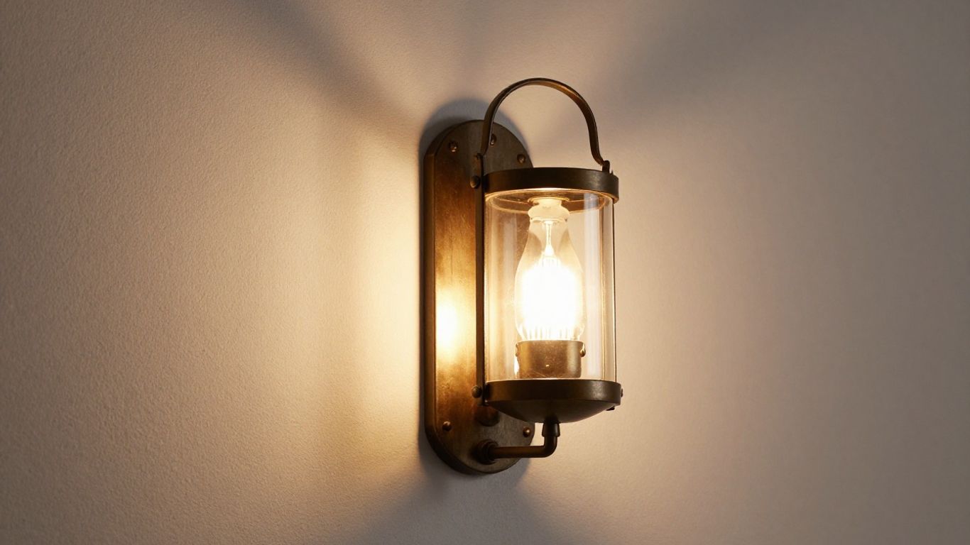 Shenmoyl Vintage Wall Sconce with clear glass shade