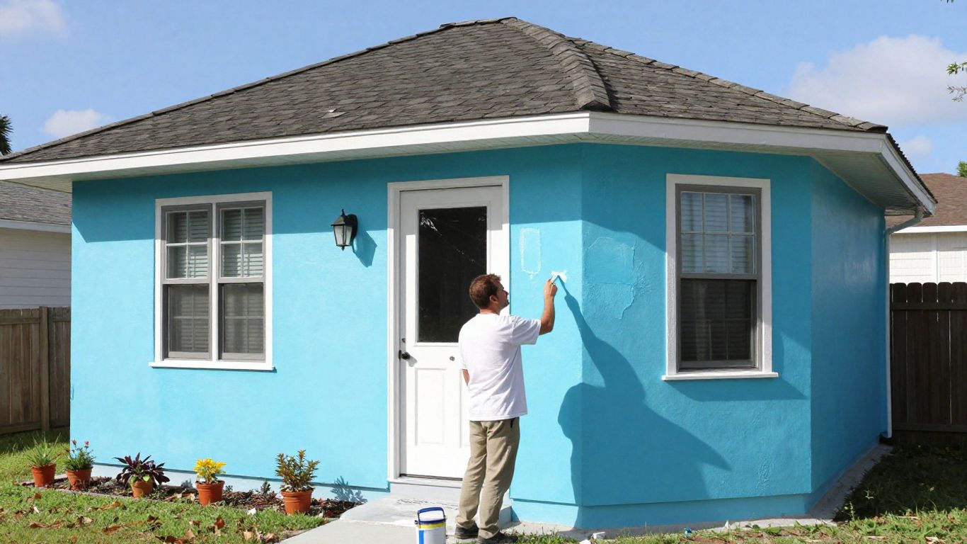 Orlando house being professionally painted.