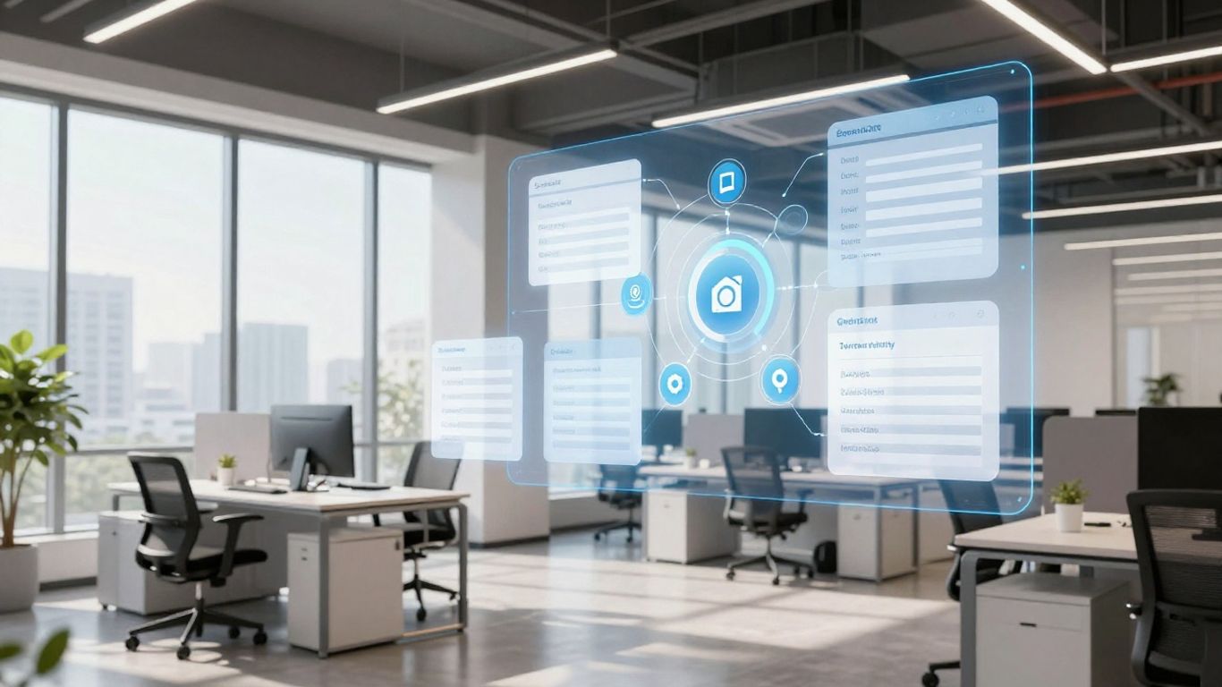 Hupport software integration in a modern office setting.