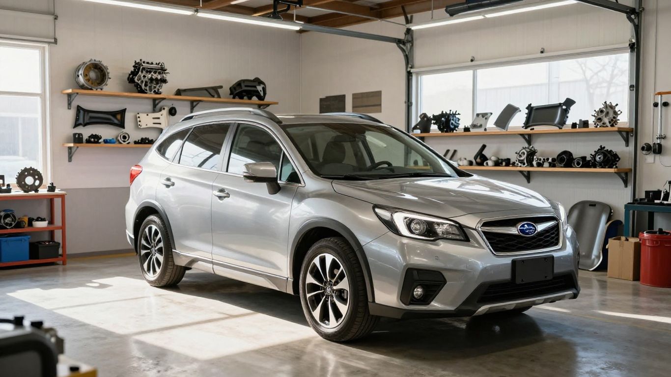 Subaru Tribeca parts in a Brisbane garage.