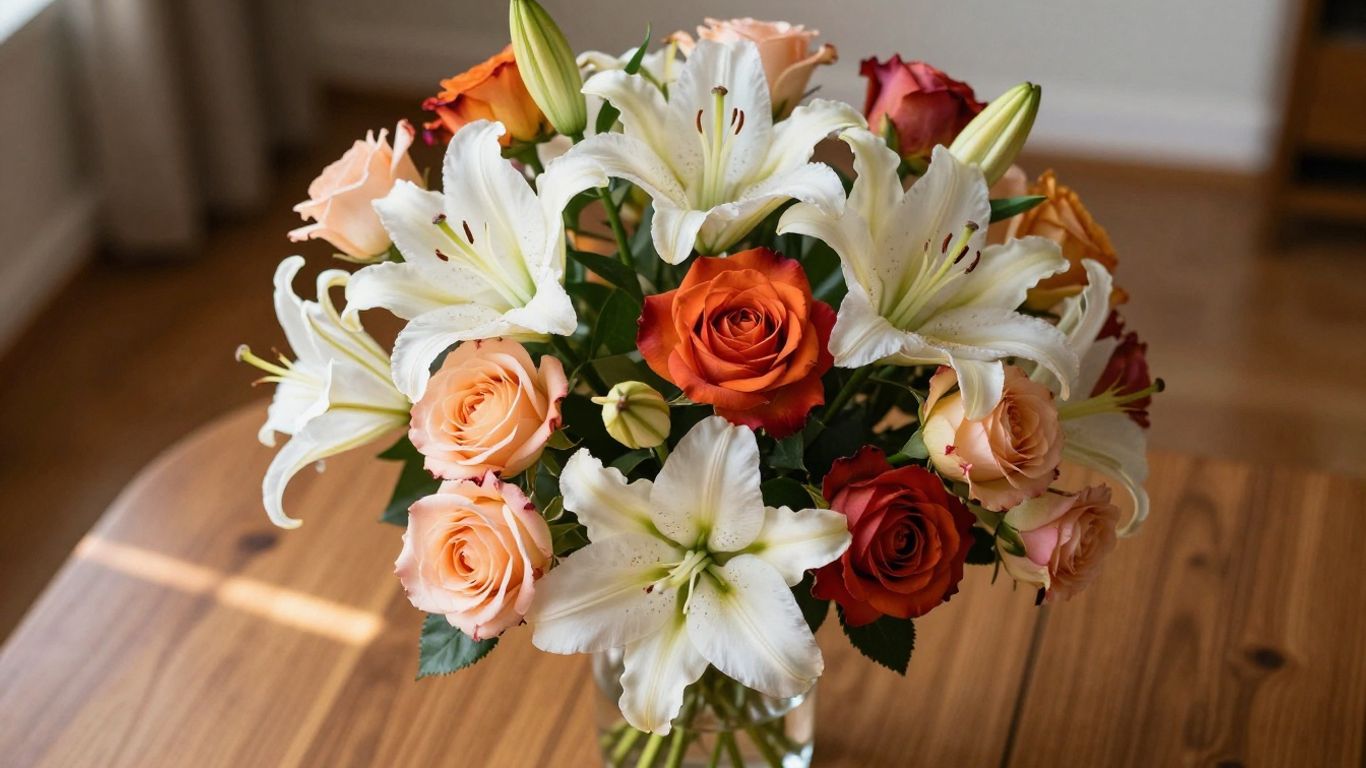 Vibrant bouquet of fresh flowers from Brooklyn florist.