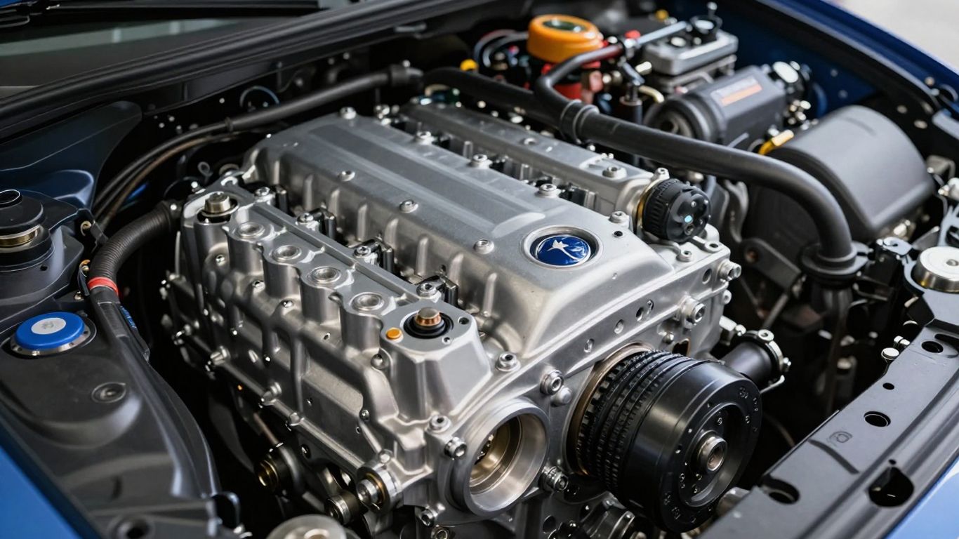 Subaru engine close-up, WRX and Outback parts