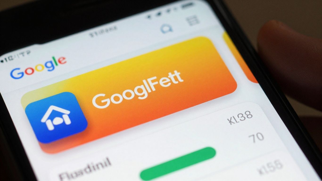 Smartphone displaying Google Finance app