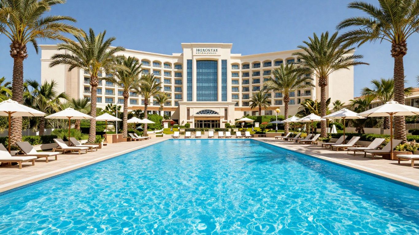 Iberostar Selection Fuerteventura Palace resort pool and hotel exterior.