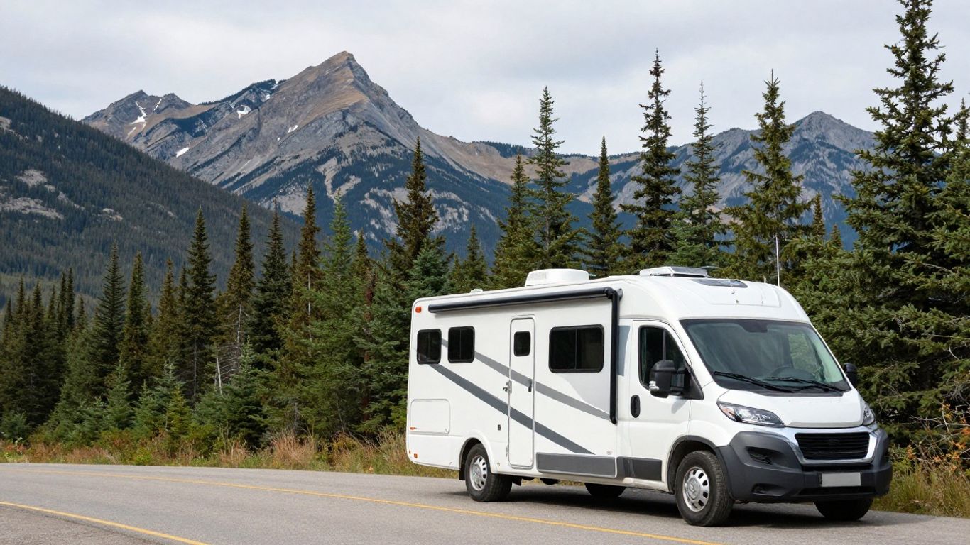 Canadian RV rental on scenic mountain road