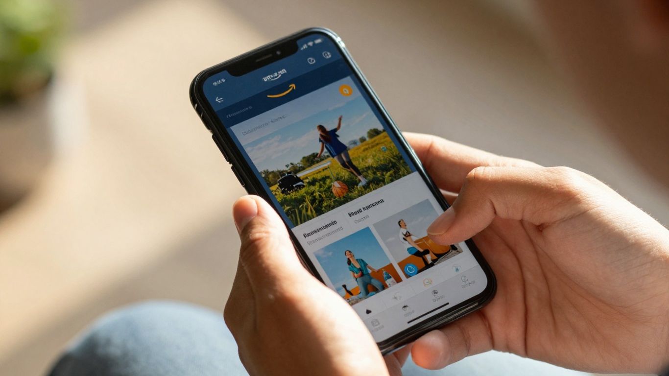 Amazon keyword research and PPC integration on a smartphone.