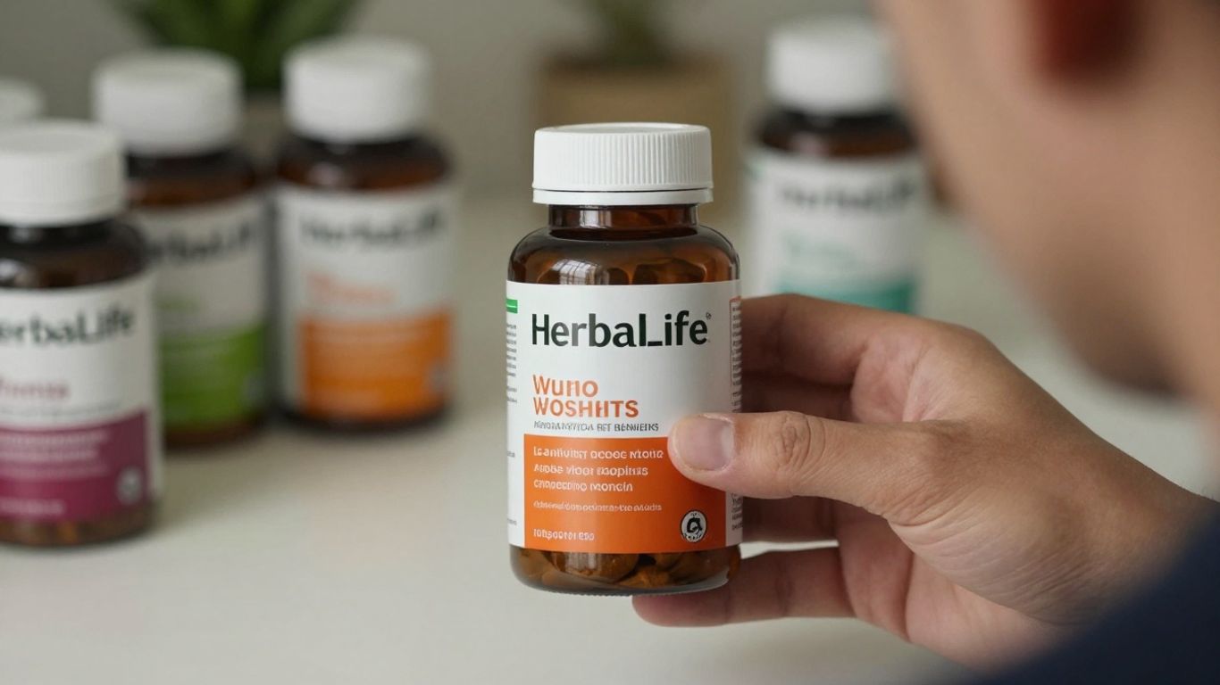 Herbalife products and financial growth concept