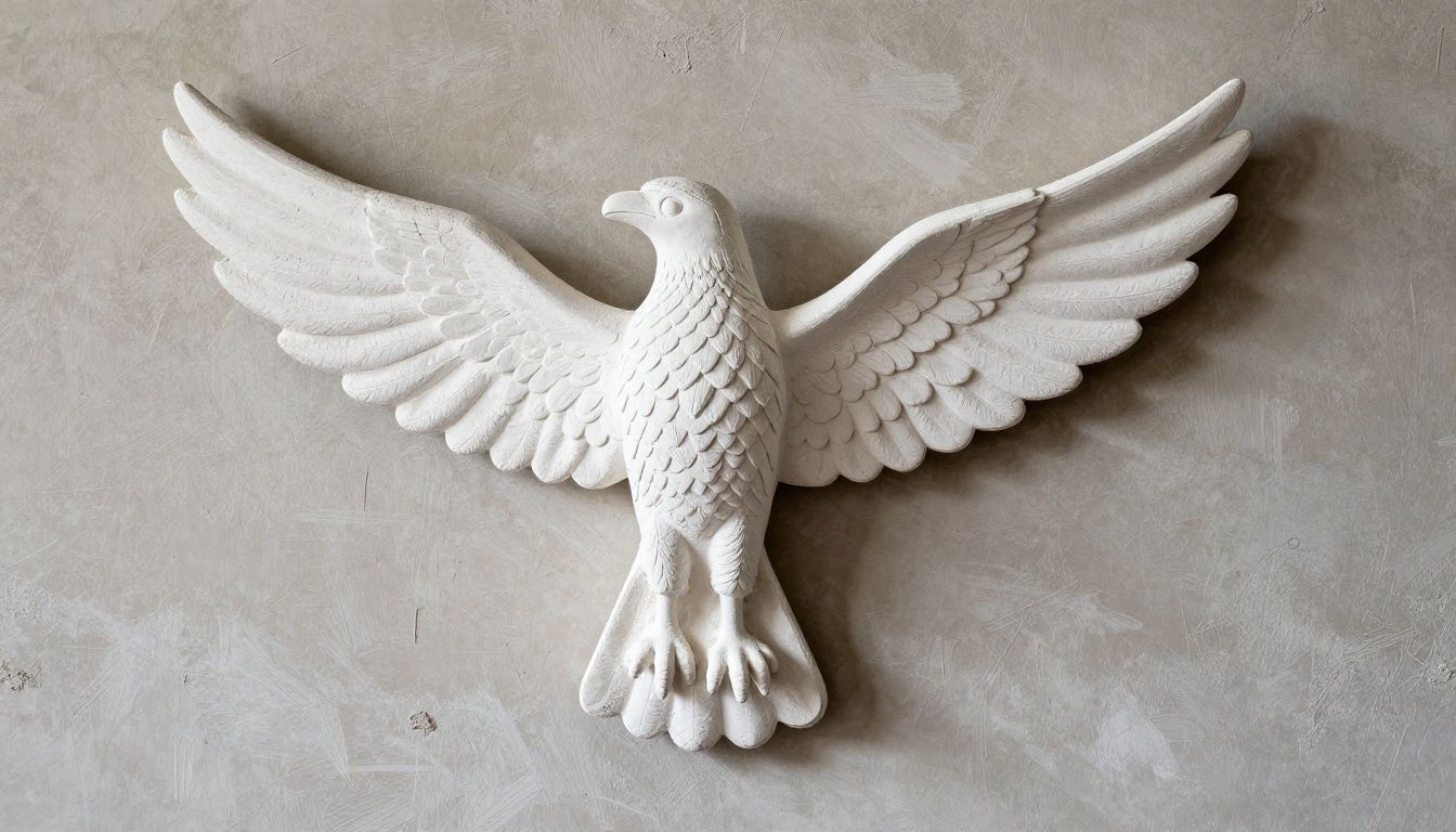 A plasterer's hawk and trowel resting against a partially plastered wall, illustrating the cost of materials and labour.