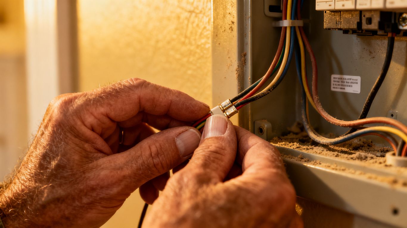 Home electrical panel inspection for safety upgrades.
