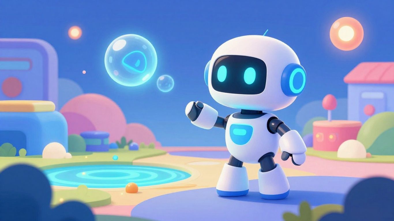 Dopple AI interface with friendly robot character.