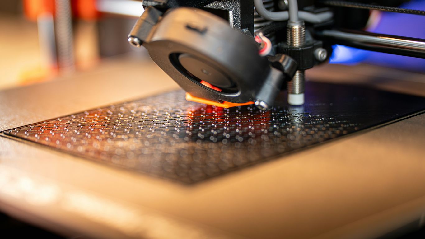 a close up of a machine with a red light on it