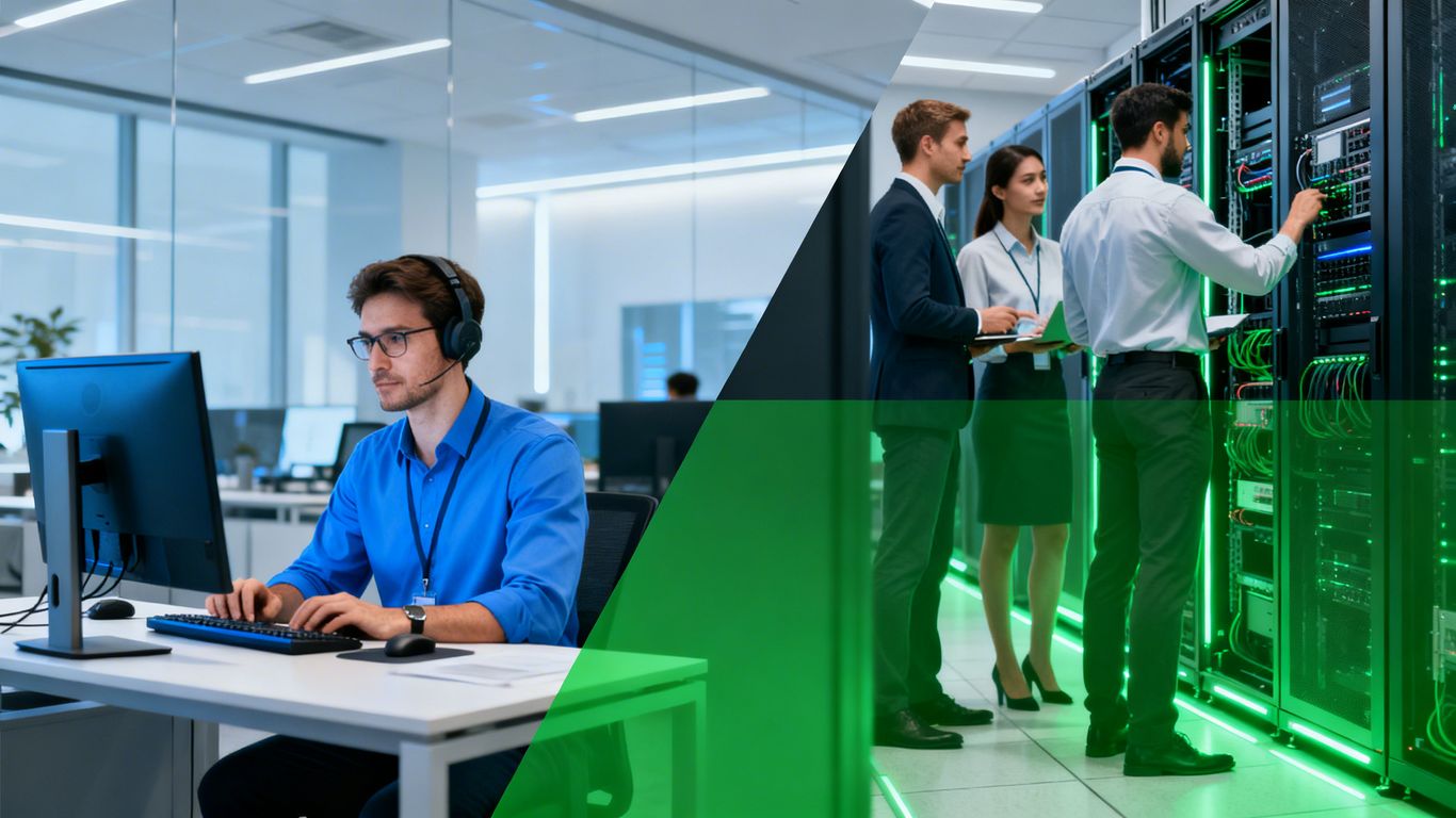 IT support bridging in-house and outsourced teams.