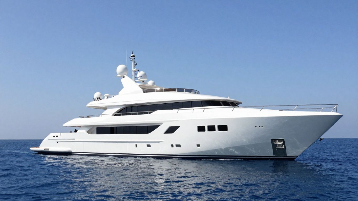 Superyacht Dilbar cruising on the ocean.