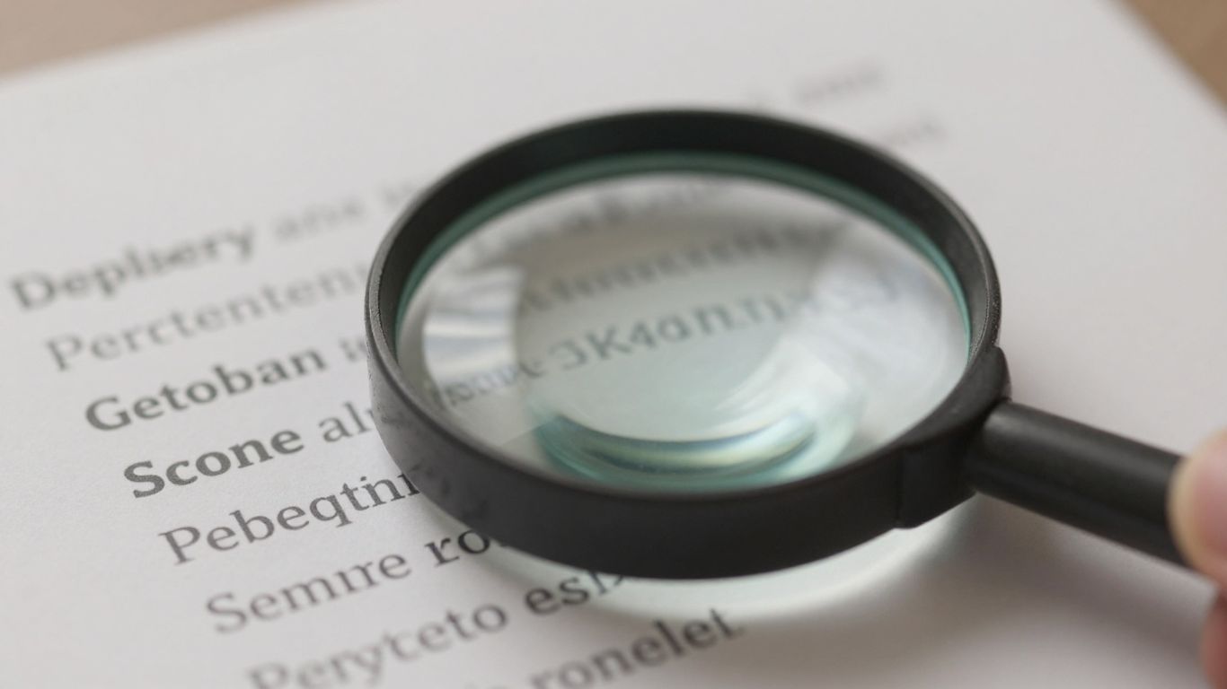 Magnifying glass over keyword list, Amazon PPC strategy.