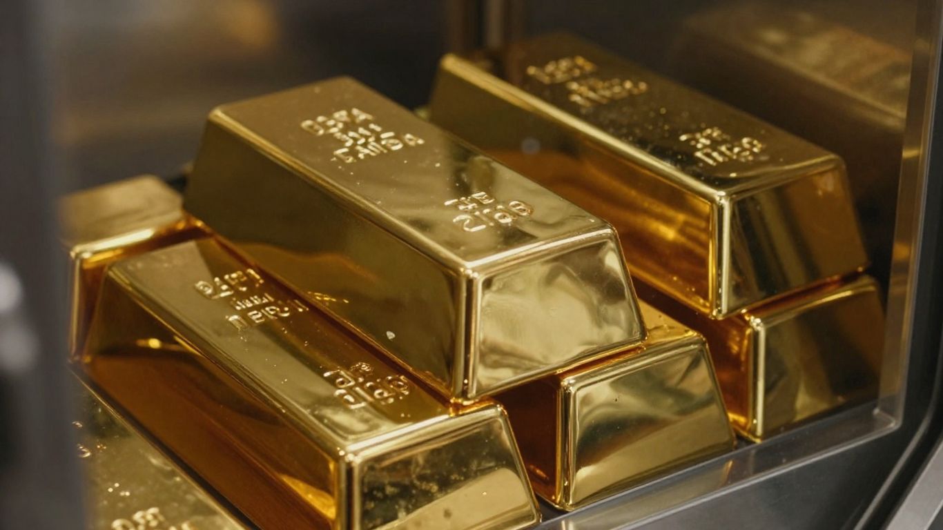金條堆放在安全的金庫中。