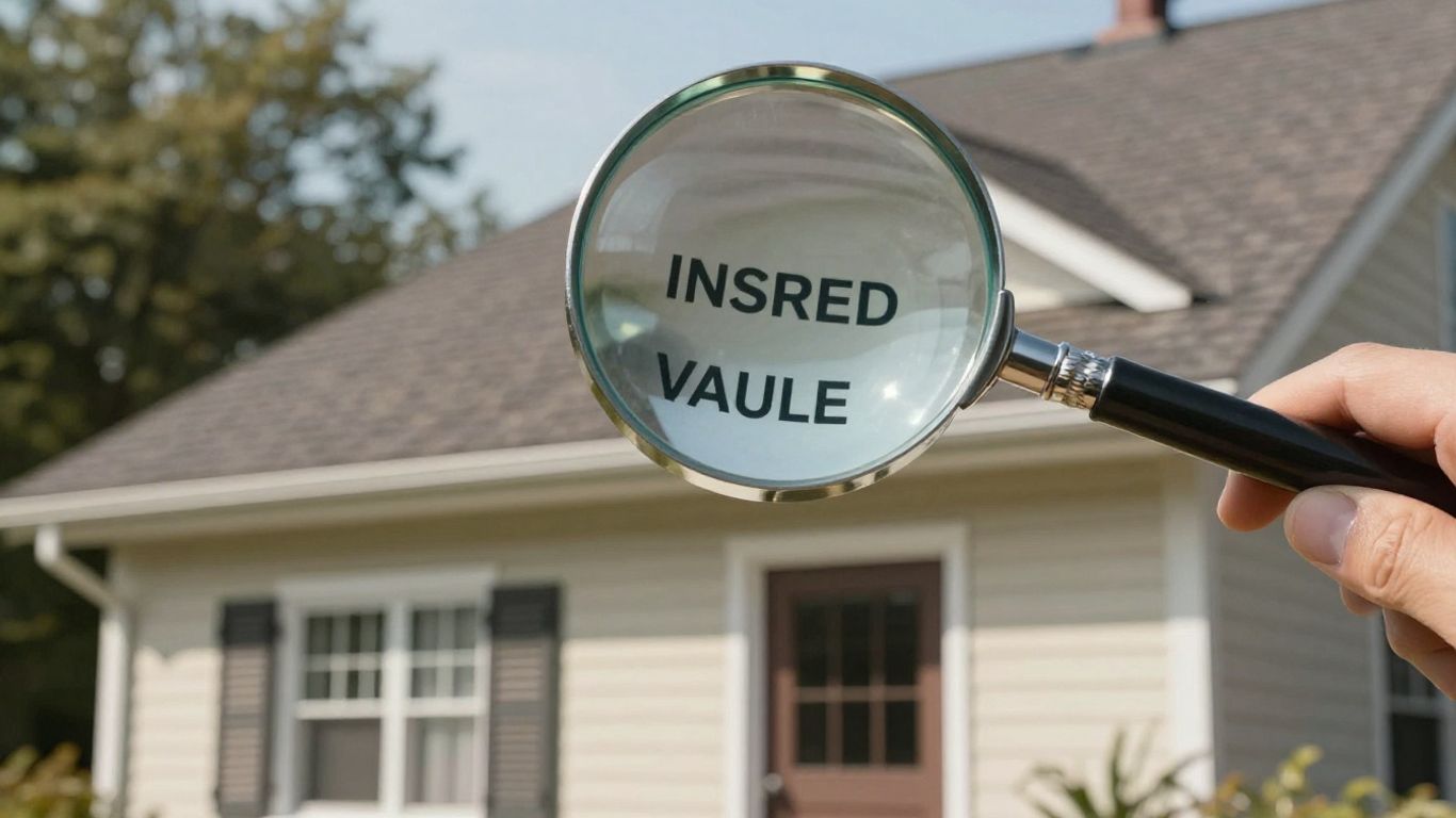 Casa con lupa examinando el valor asegurado.