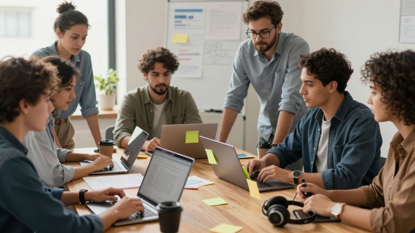 Customer engagement plan. Team coordinating personalized customer interactions