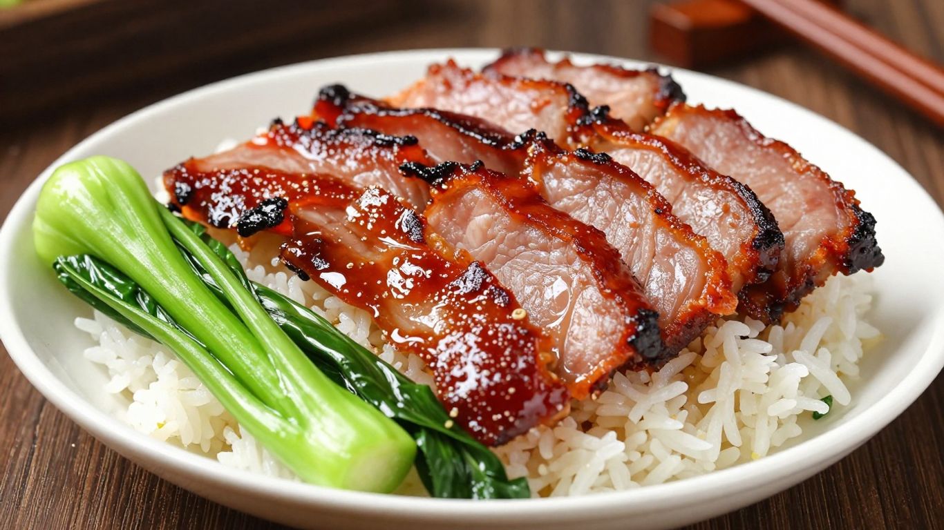 Glazed Cantonese char siu pork slices