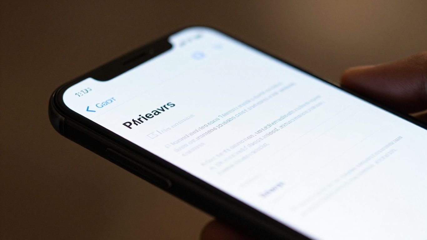 Smartphone displaying a document on screen.