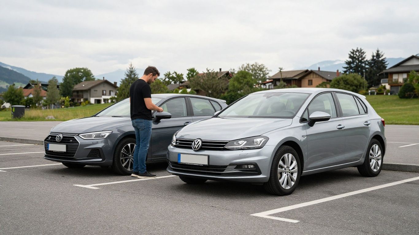 Besichtigung eines Autos im Freien