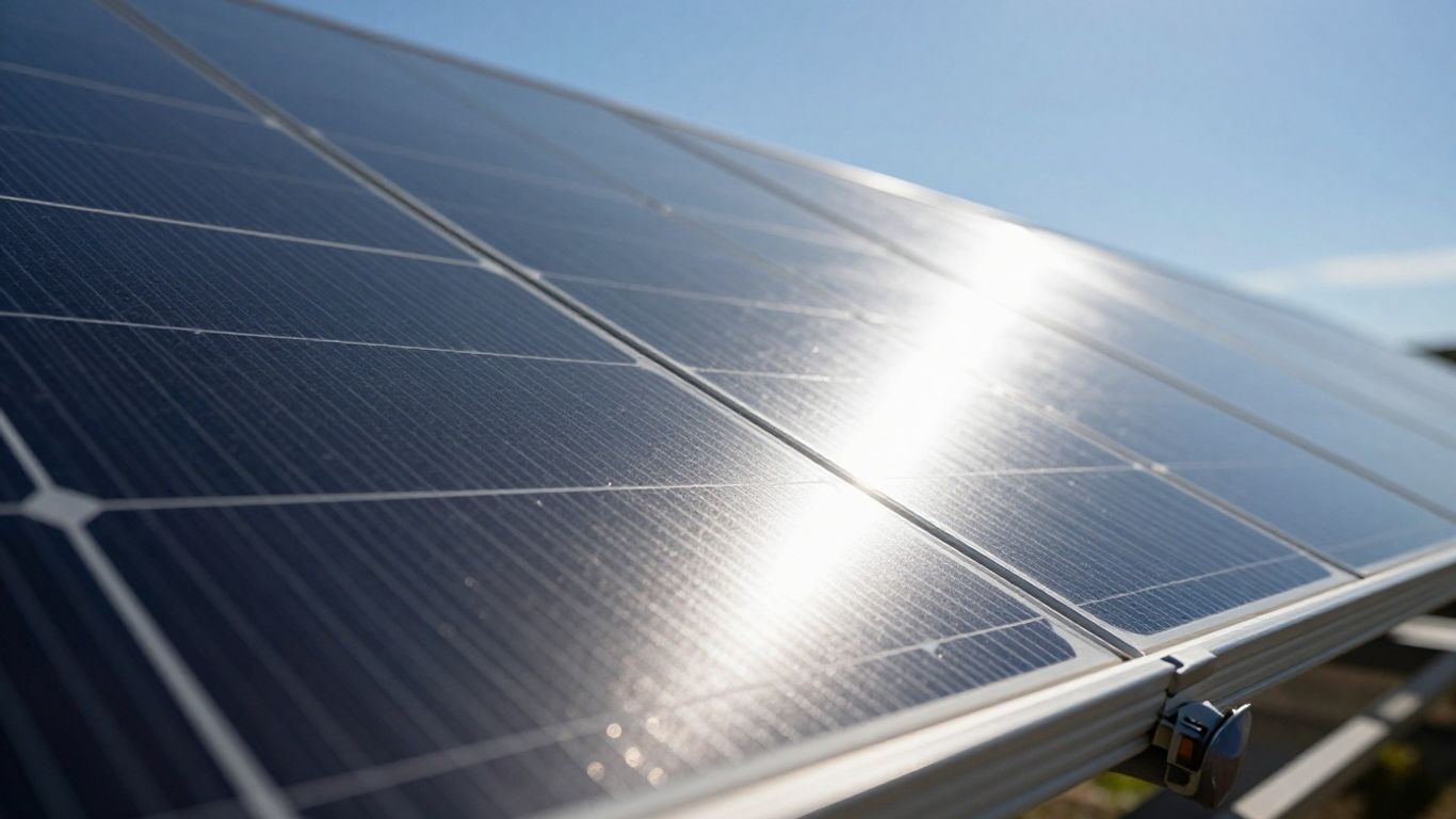 Solar panel under a clear blue sky