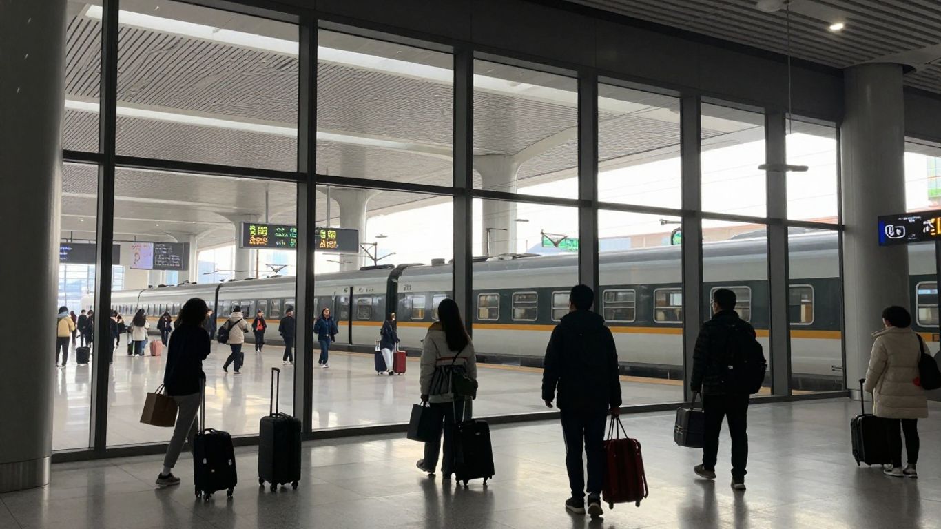 Train station and organized travel luggage