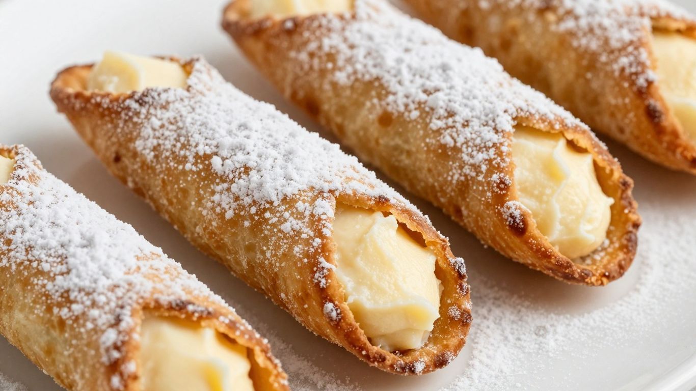 Maltese kannoli with ricotta filling