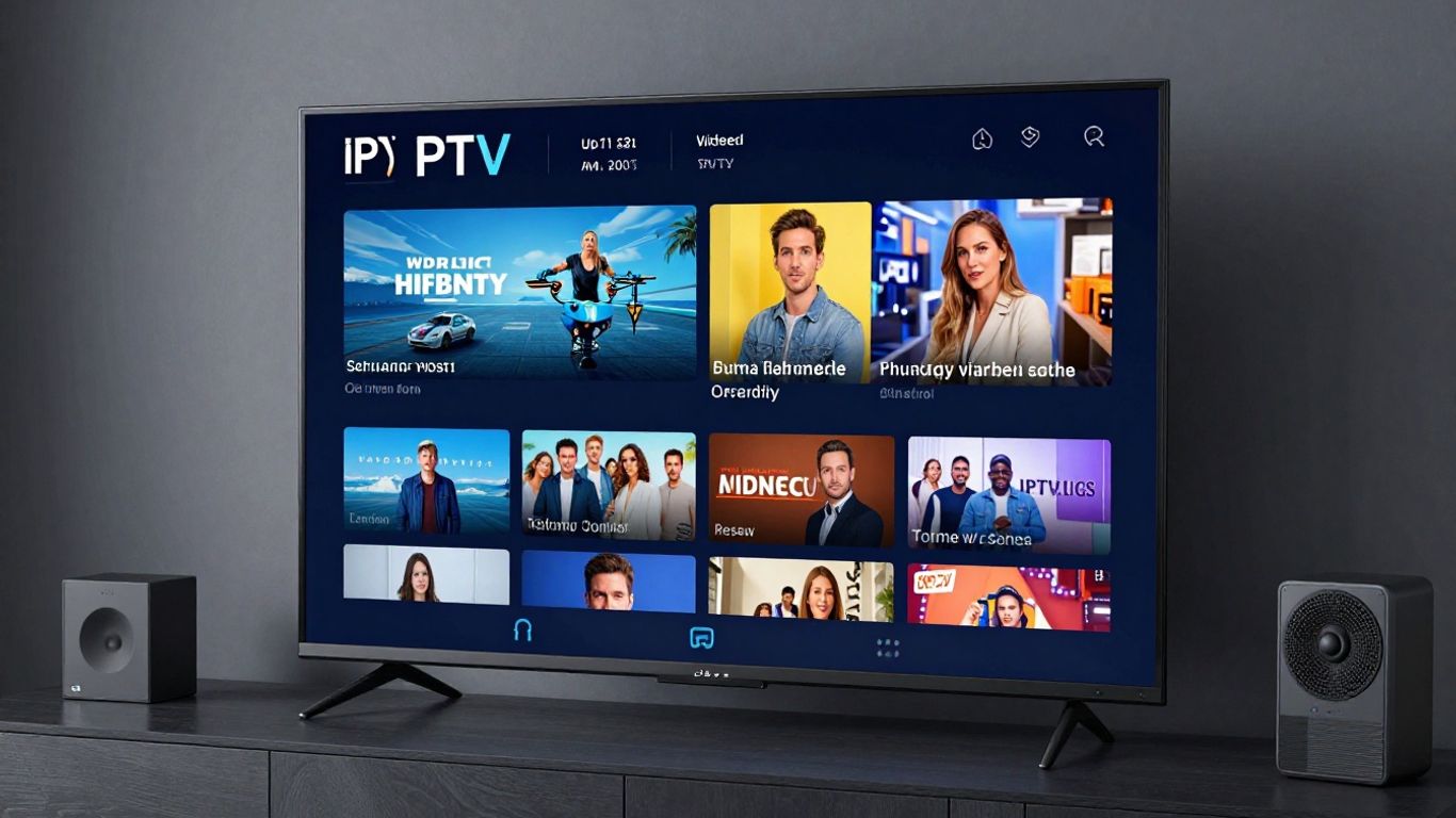 IPTV experience with modern TV screen