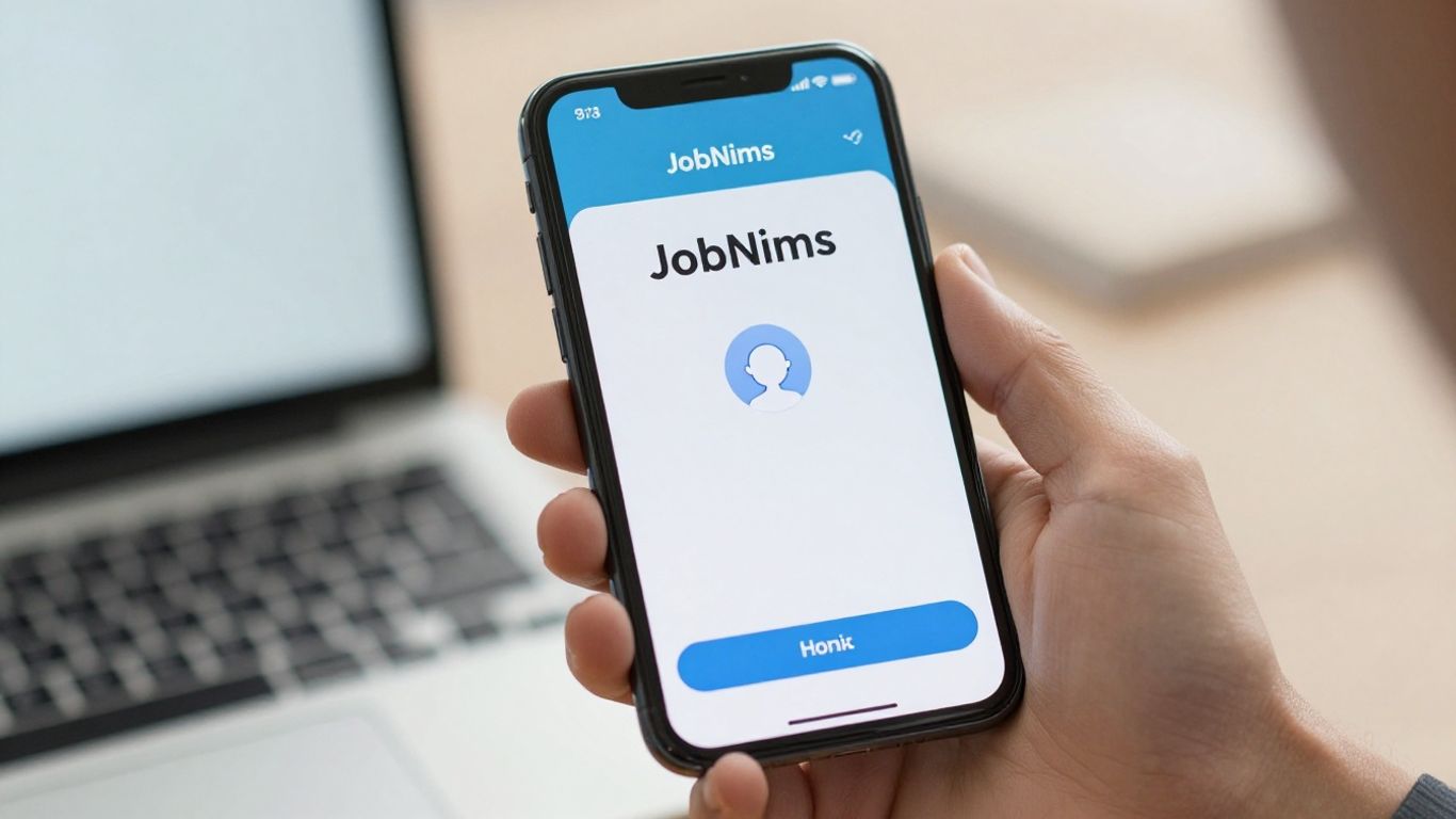 JobNimbus login screen on a smartphone.