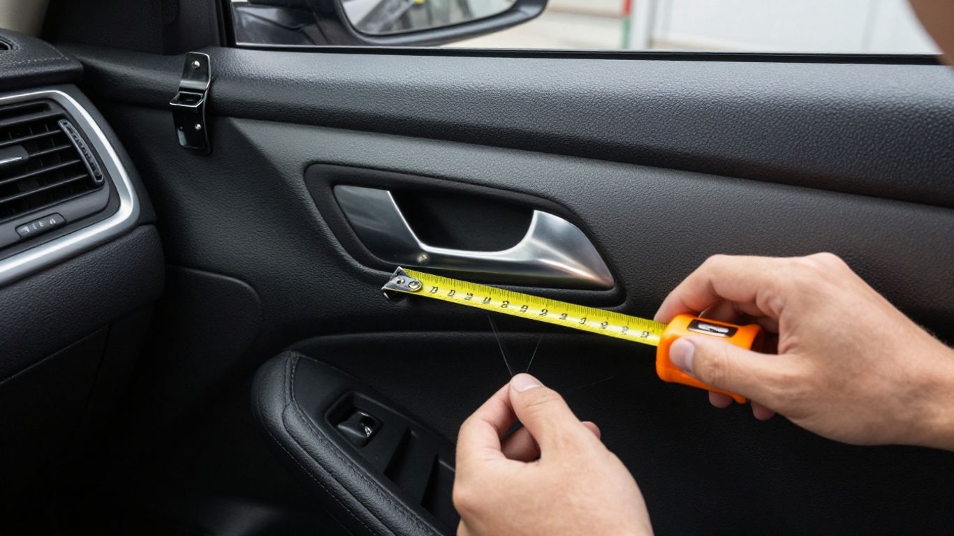 Close view of vehicle trim inspection