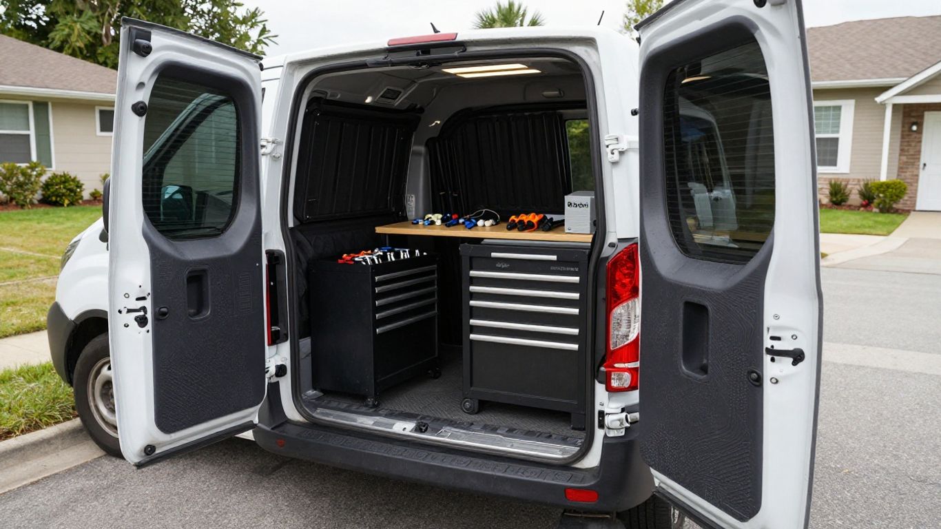 Mobile lock technician at vehicle