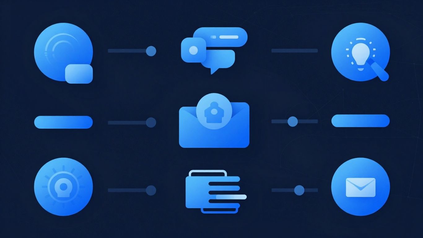 Email error troubleshooting technical illustration