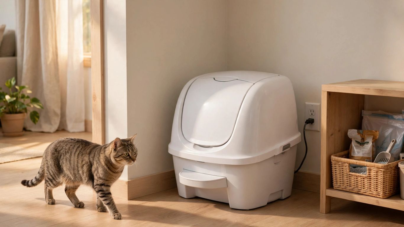 Litter box placed in a quiet accessible room