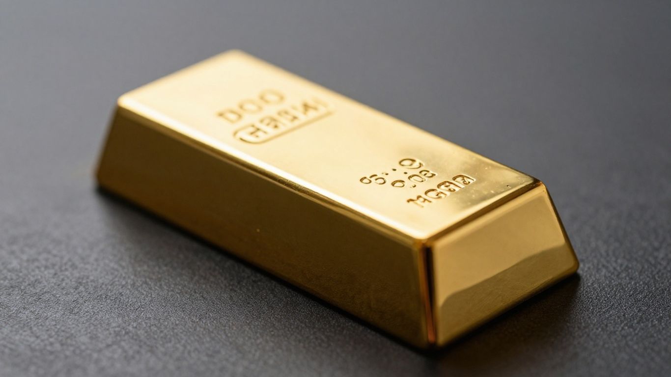 深色背景上閃亮的金條。