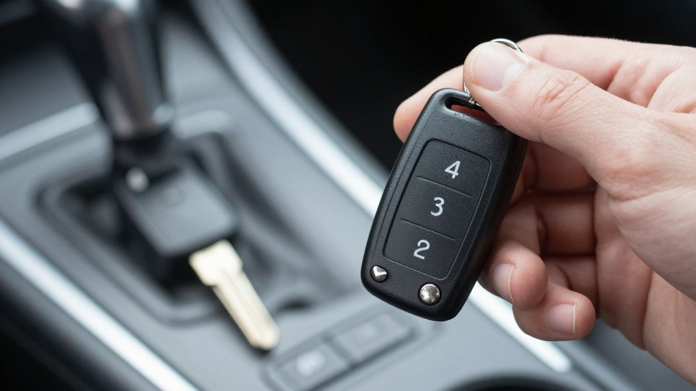 Car key fob and blank key with a new key.