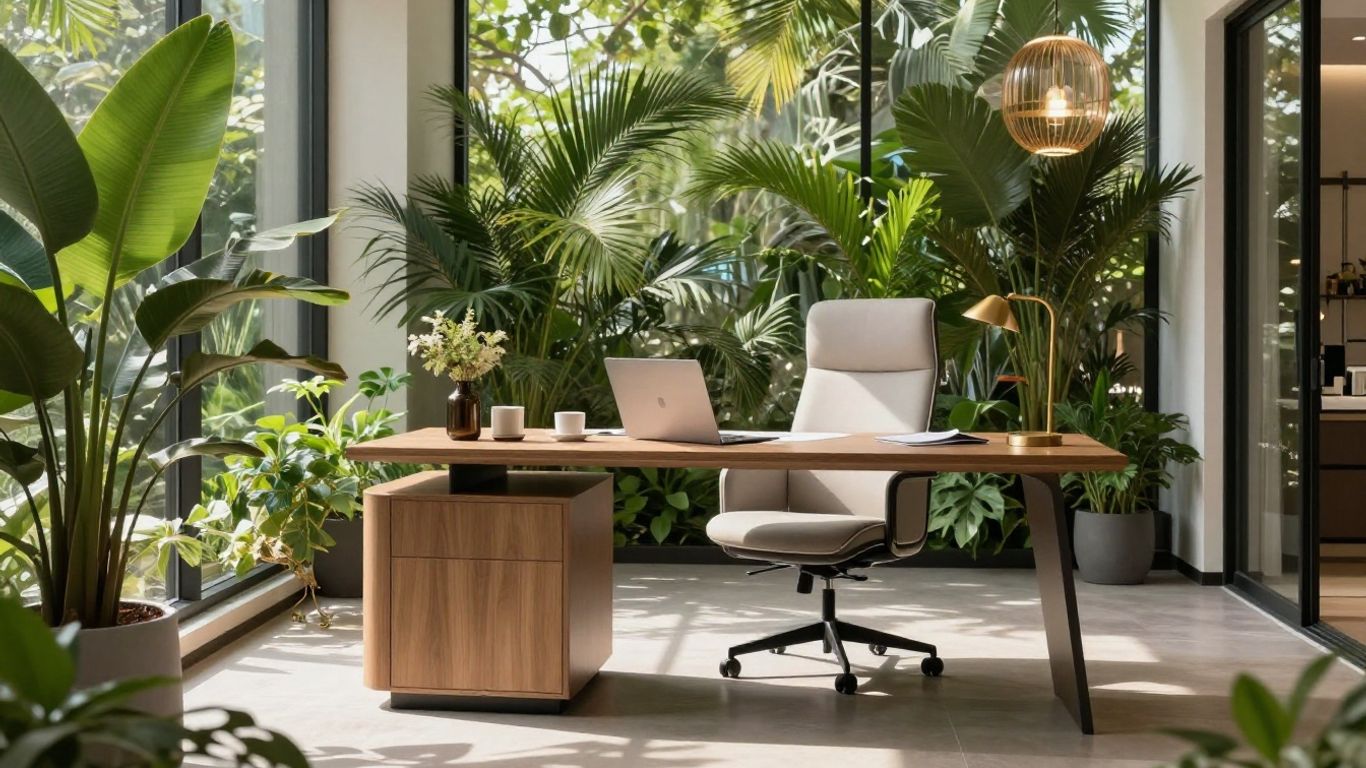 Stylish home office for remote interior design.