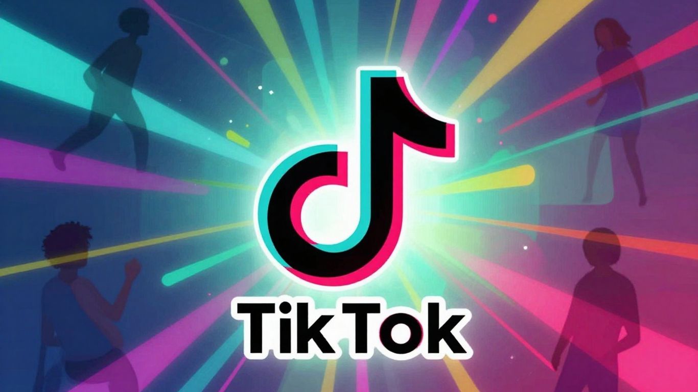Logo TikTok avec des silhouettes de personnes.