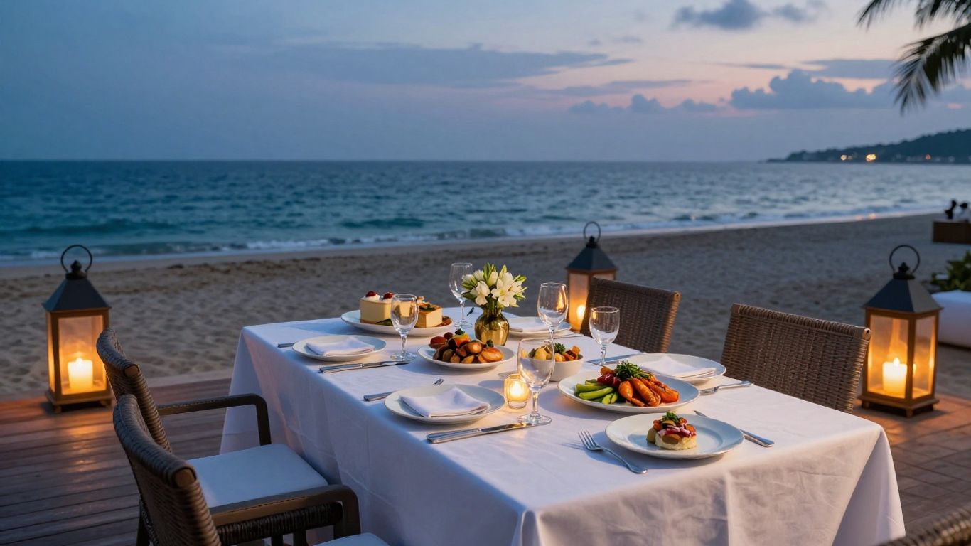Elegant dining spread at a luxury resort
