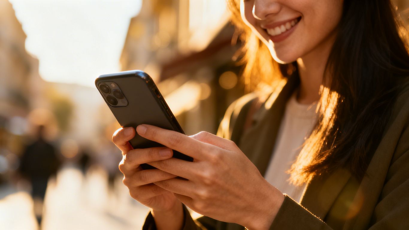 Person paying a PCN on a smartphone.