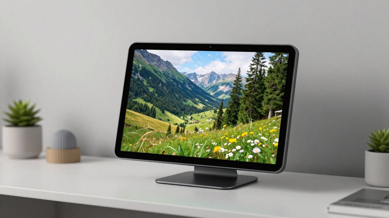Google Nest Hub Max displaying a nature scene.
